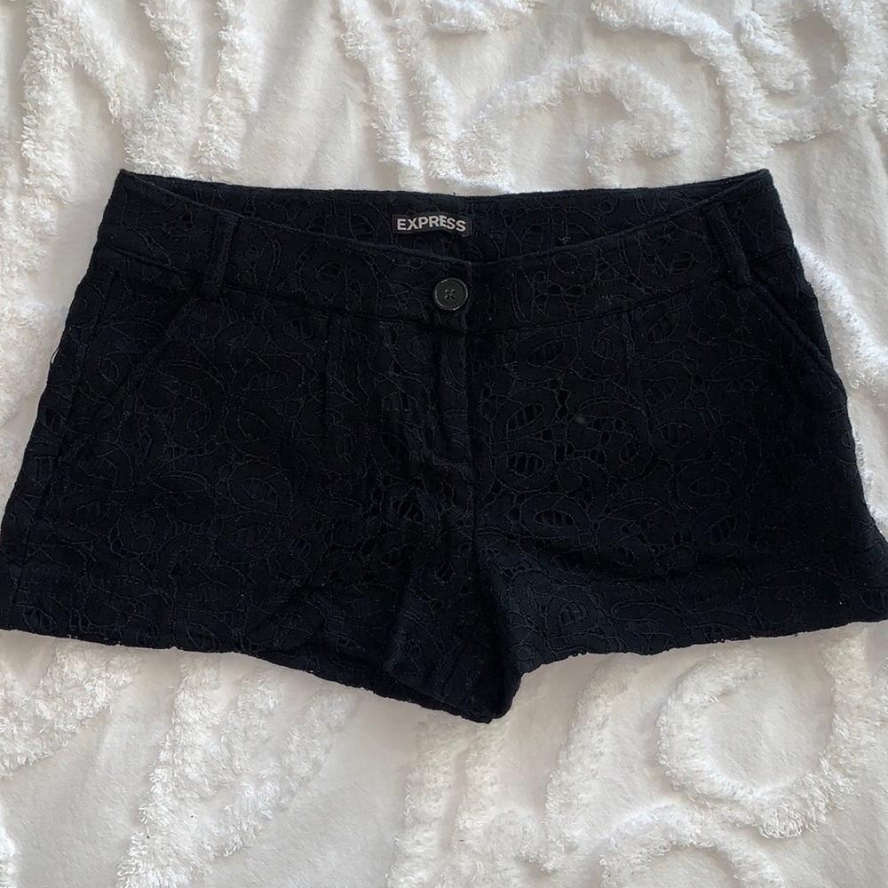 Express Black Lace Shorts